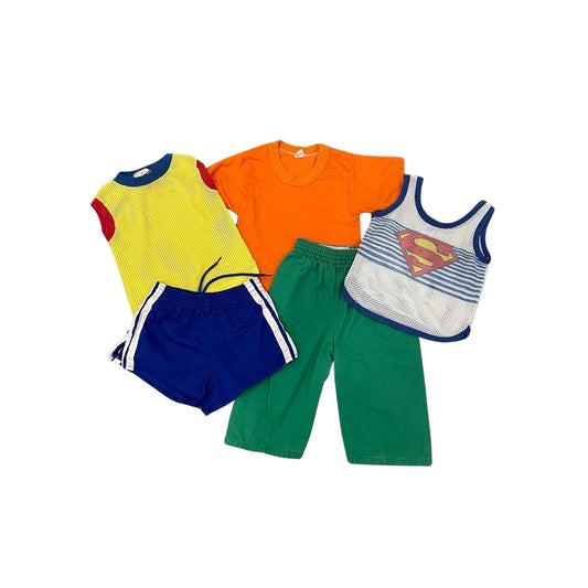 5-Piece Vintage Clothing Bundle 3T Color Block Summer Fun