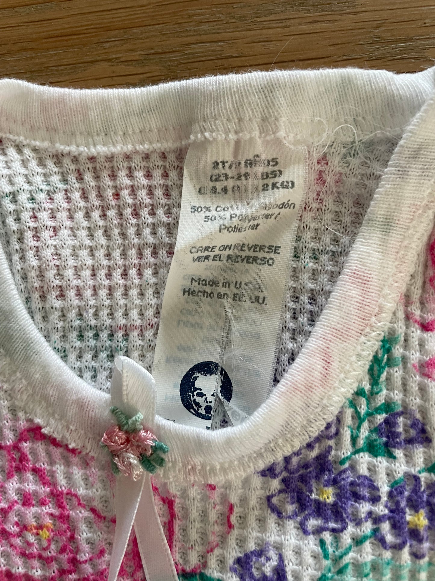 Vintage Gerber Floral Print Thermal Toddler Tee