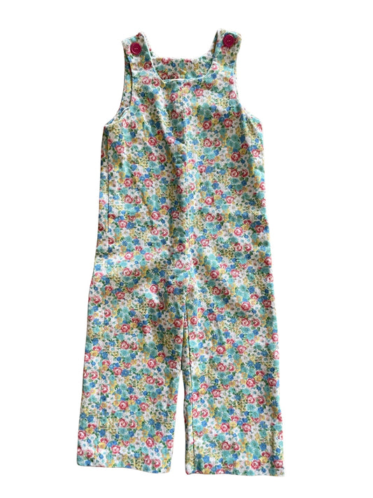 Vintage Floral Print Overalls