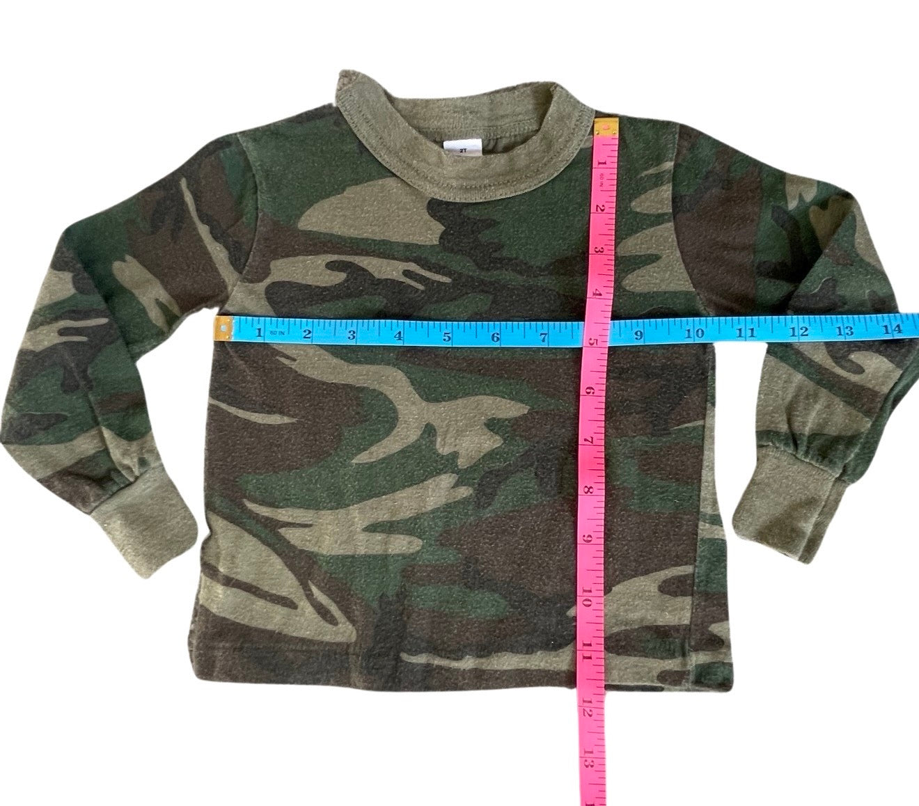 Vintage Single Stitch Camo Print Long Sleeve Baby Tee