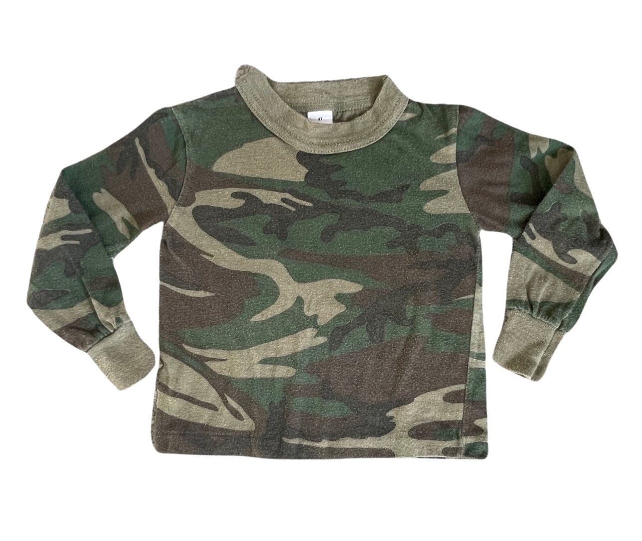 Vintage Single Stitch Camo Print Long Sleeve Baby Tee