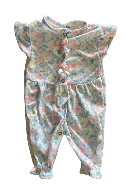 Vintage Playskool Play J's Newborn Floral Print Onesie