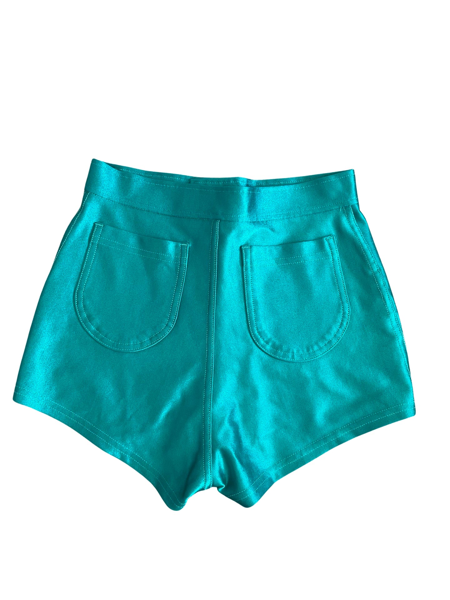 American Apparel Teal Disco Shorts