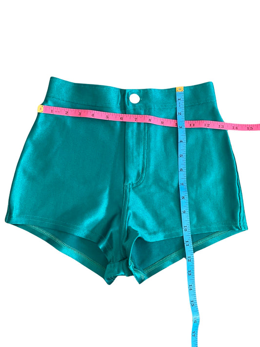 American Apparel Teal Disco Shorts