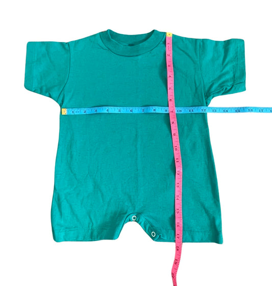 Vintage Tee Shirt Play Suit in Solid Teal