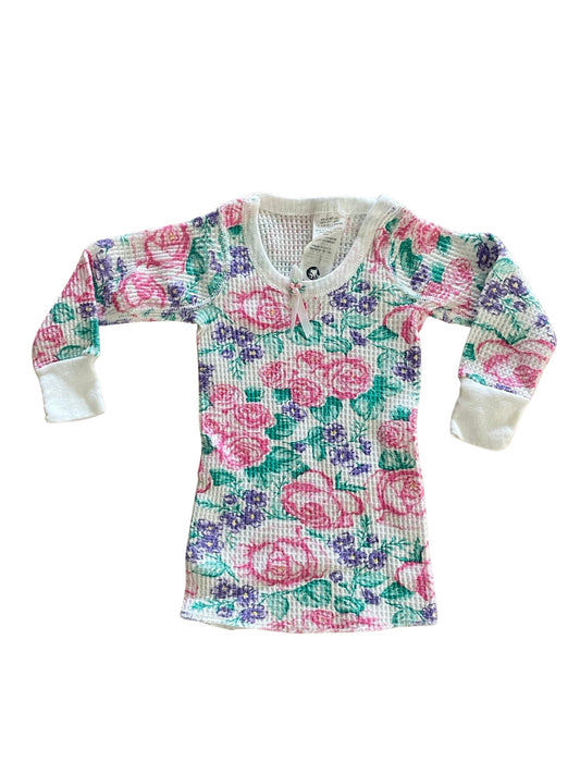 Vintage Gerber Floral Print Thermal Toddler Tee