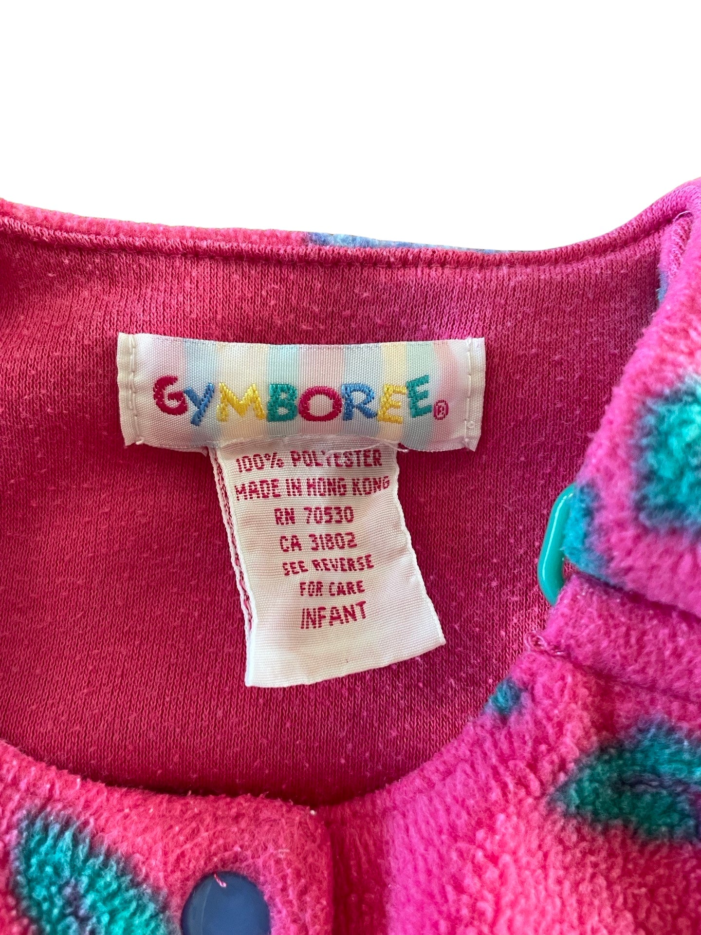 Vintage Rainbow Gymboree Floral Print Fleece